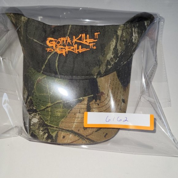 Camo Hat Mens OS Hook & Loop‎ Back Visor "Gotta Kill It To Grill It" - Picture 8 of 8
